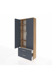 Arges Dolap 4 Raflı 2 Çekmeceli 2 Kapaklı 88x30x221 - S30M023V8A