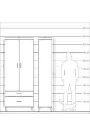 Arges Dolap 4 Raflı 2 Çekmeceli 2 Kapaklı 88x30x221 - S30M023V8A