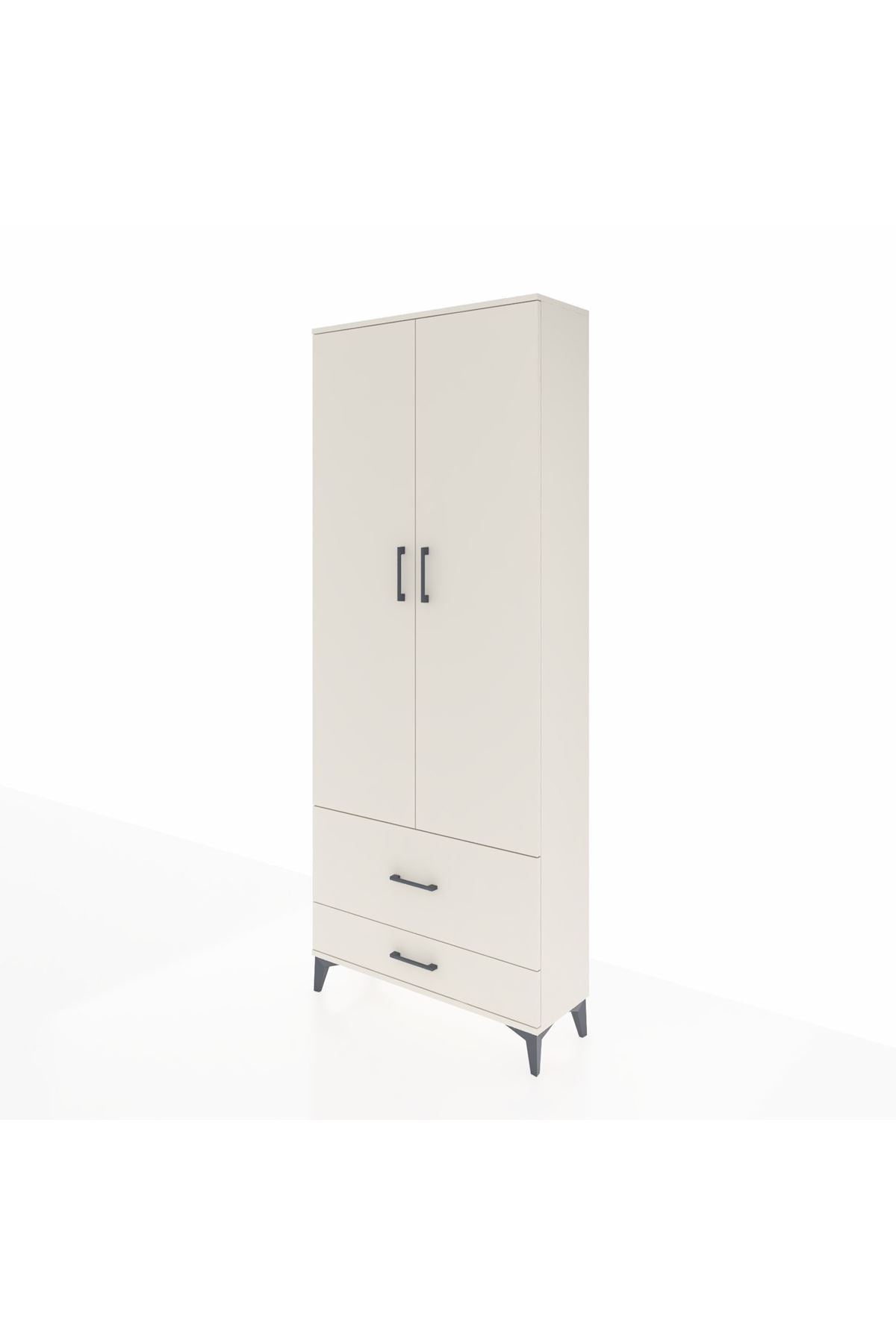 Arges Dolap 2 Raflı 2 Çekmeceli Tek Askılı 88x30x221 - S30M025V1A