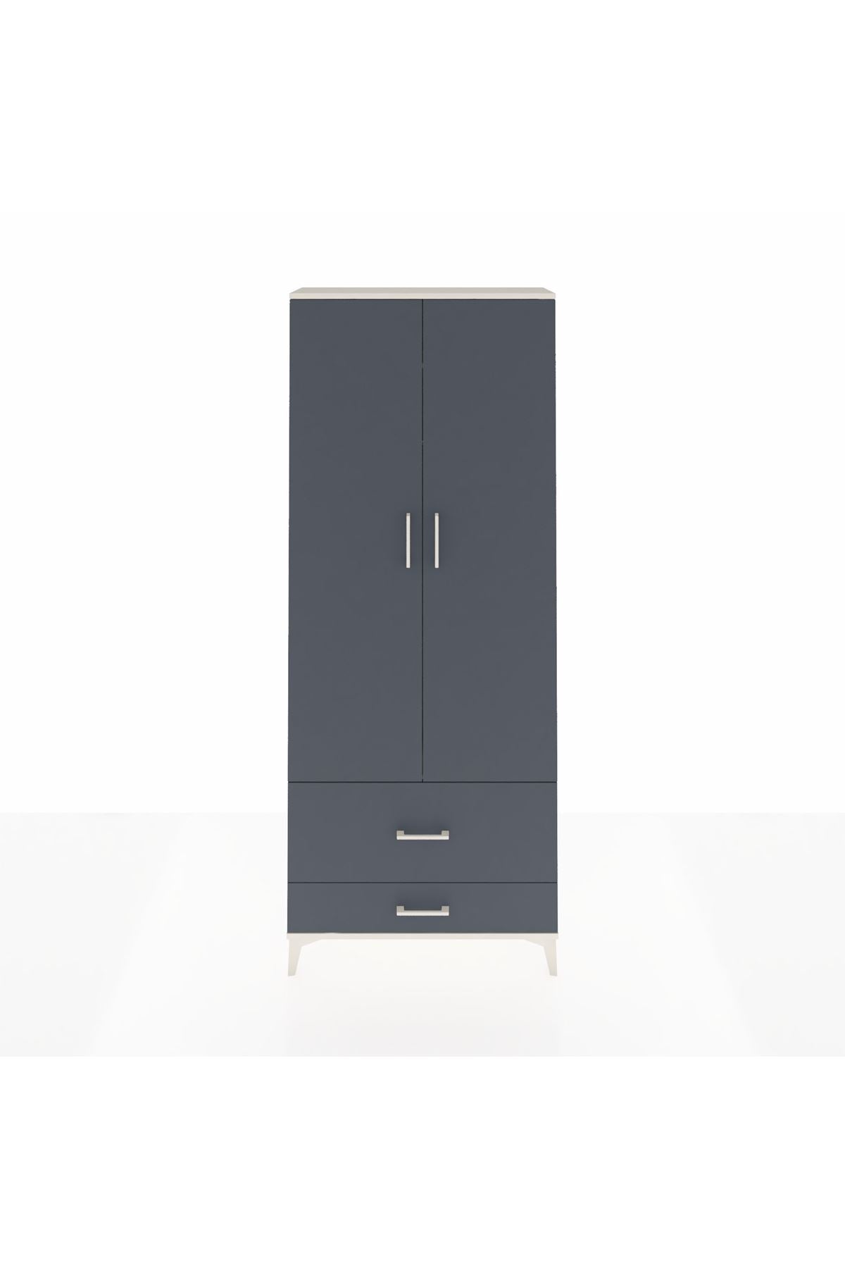 Arges Dolap 2 Raflı 2 Çekmeceli Tek Askılı 88x30x221 - S30M025V2A
