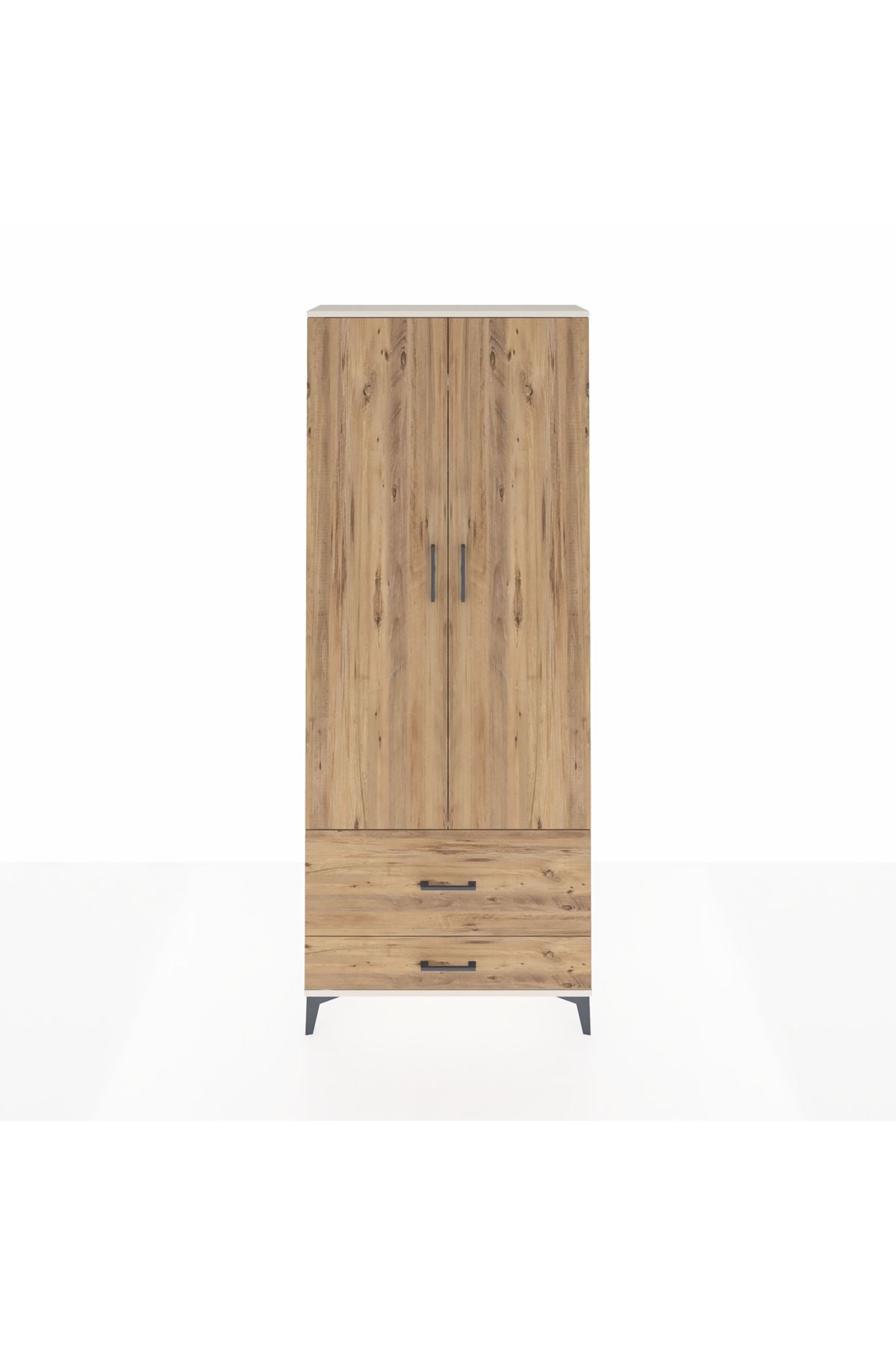 Arges Dolap 2 Raflı 2 Çekmeceli Tek Askılı 88x30x221 - S30M025V3A