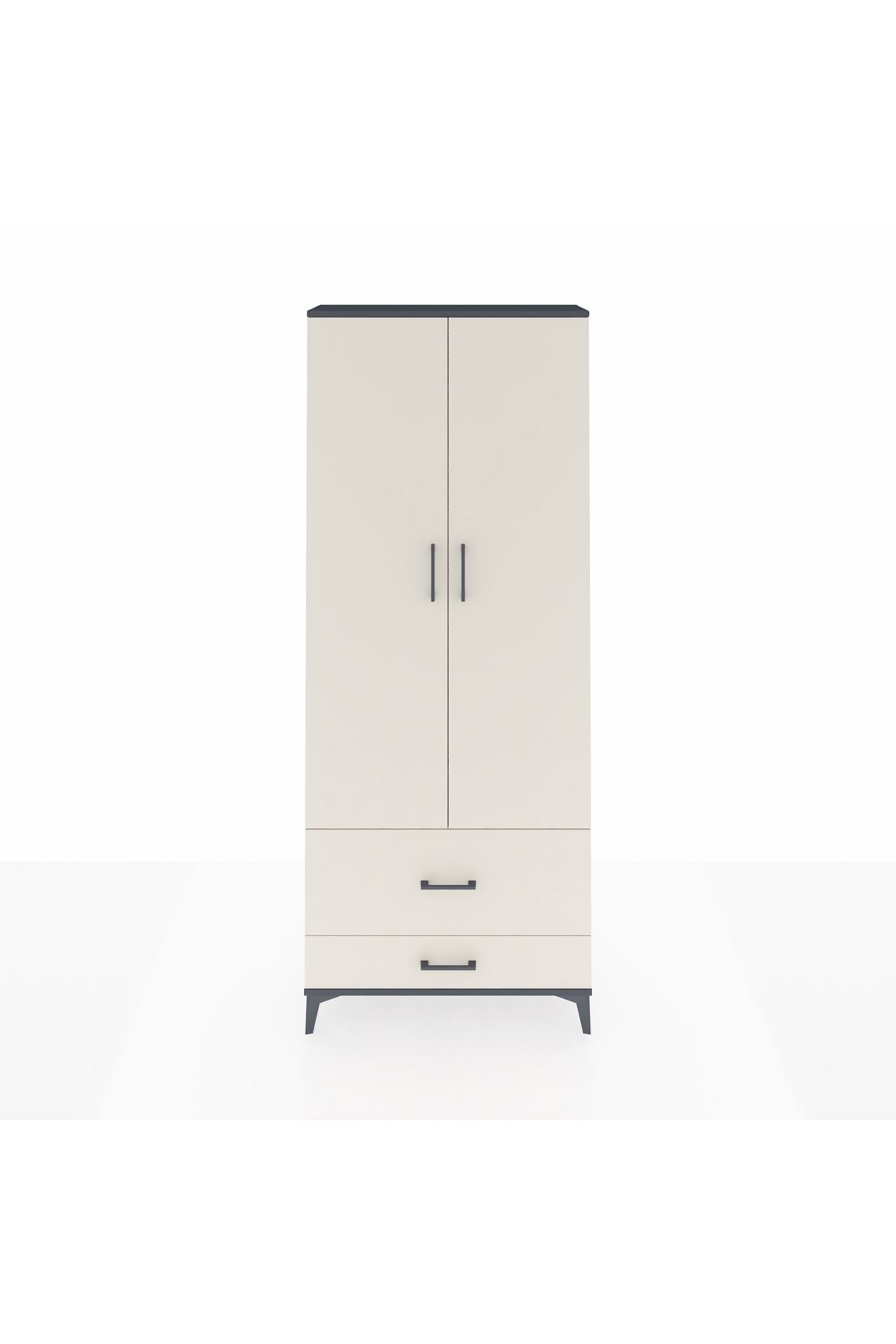 Arges Dolap 2 Raflı 2 Çekmeceli Tek Askılı 88x30x221 - S30M025V4A