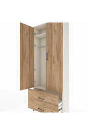 Arges Dolap 2 Raflı 2 Çekmeceli Tek Askılı 88x30x221 - S30M025V3A