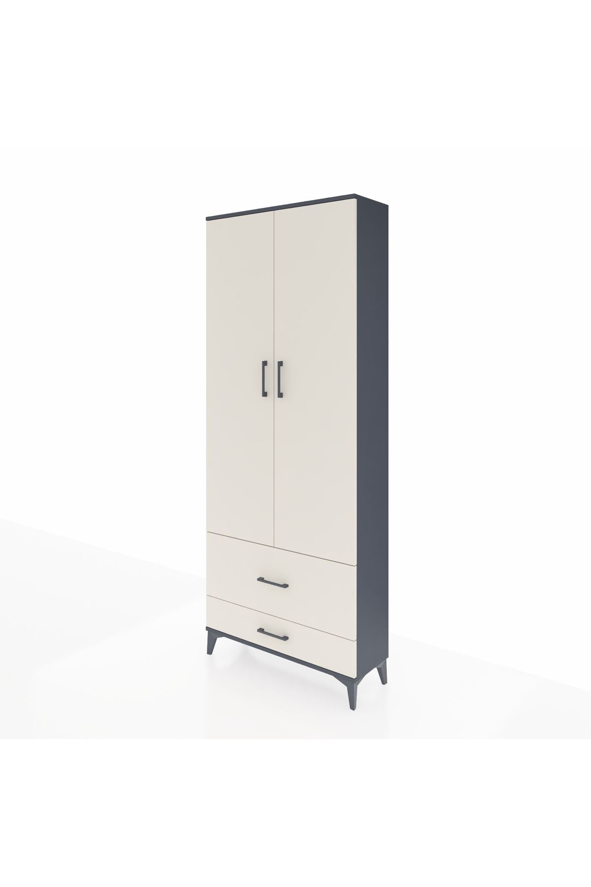 Arges Dolap 2 Raflı 2 Çekmeceli Tek Askılı 88x30x221 - S30M025V4A