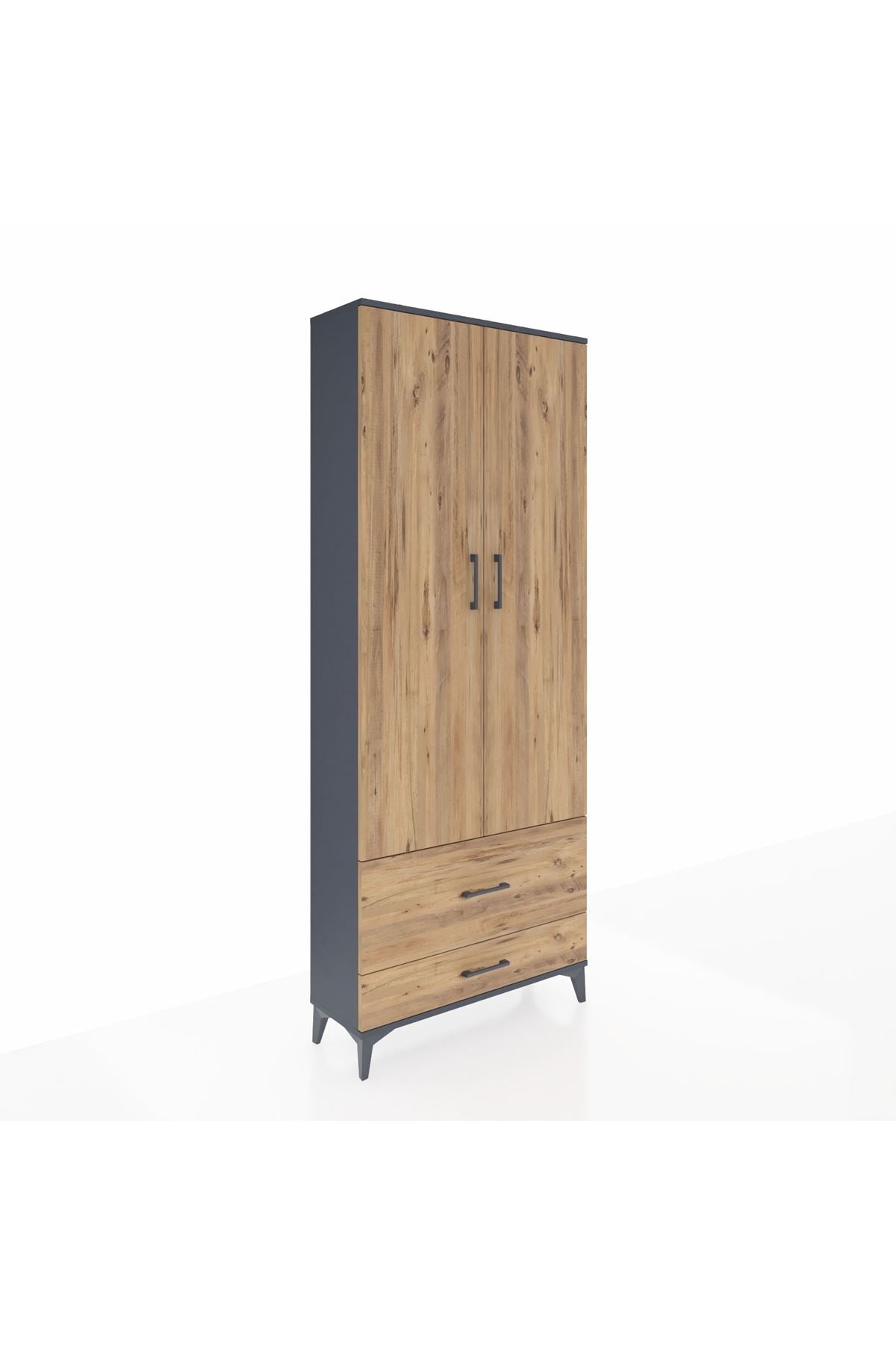Arges Dolap 2 Raflı 2 Çekmeceli Tek Askılı 88x30x221 - S30M025V6A