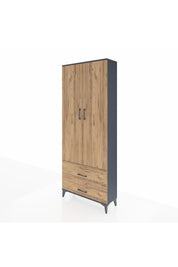 Arges Dolap 2 Raflı 2 Çekmeceli Tek Askılı 88x30x221 - S30M025V6A