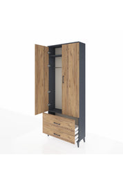 Arges Dolap 2 Raflı 2 Çekmeceli Tek Askılı 88x30x221 - S30M025V6A