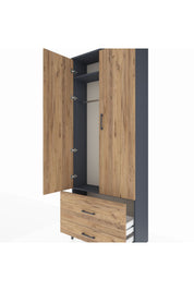Arges Dolap 2 Raflı 2 Çekmeceli Tek Askılı 88x30x221 - S30M025V6A