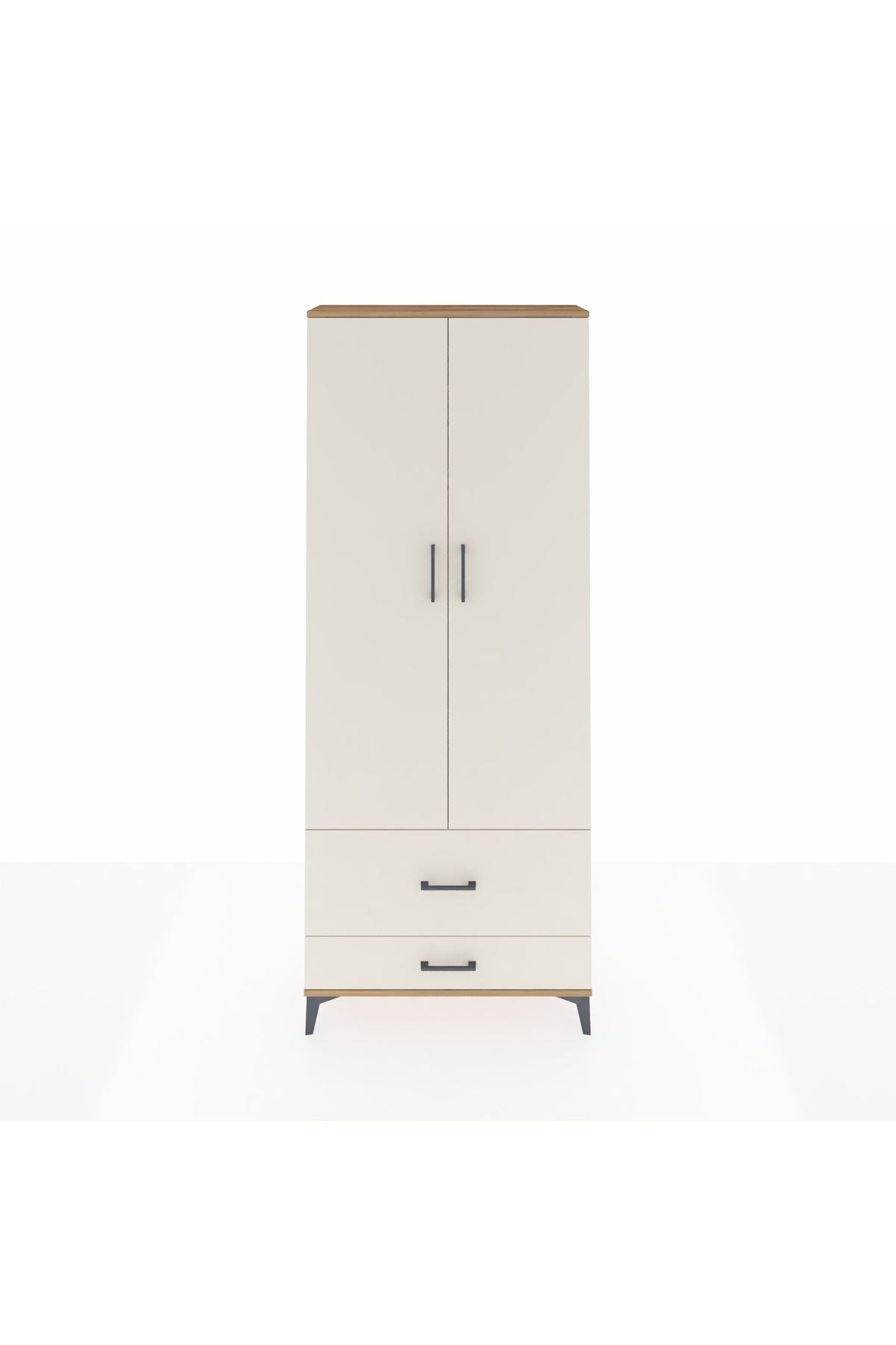 Arges Dolap 2 Raflı 2 Çekmeceli Tek Askılı 88x30x221 - S30M025V7A