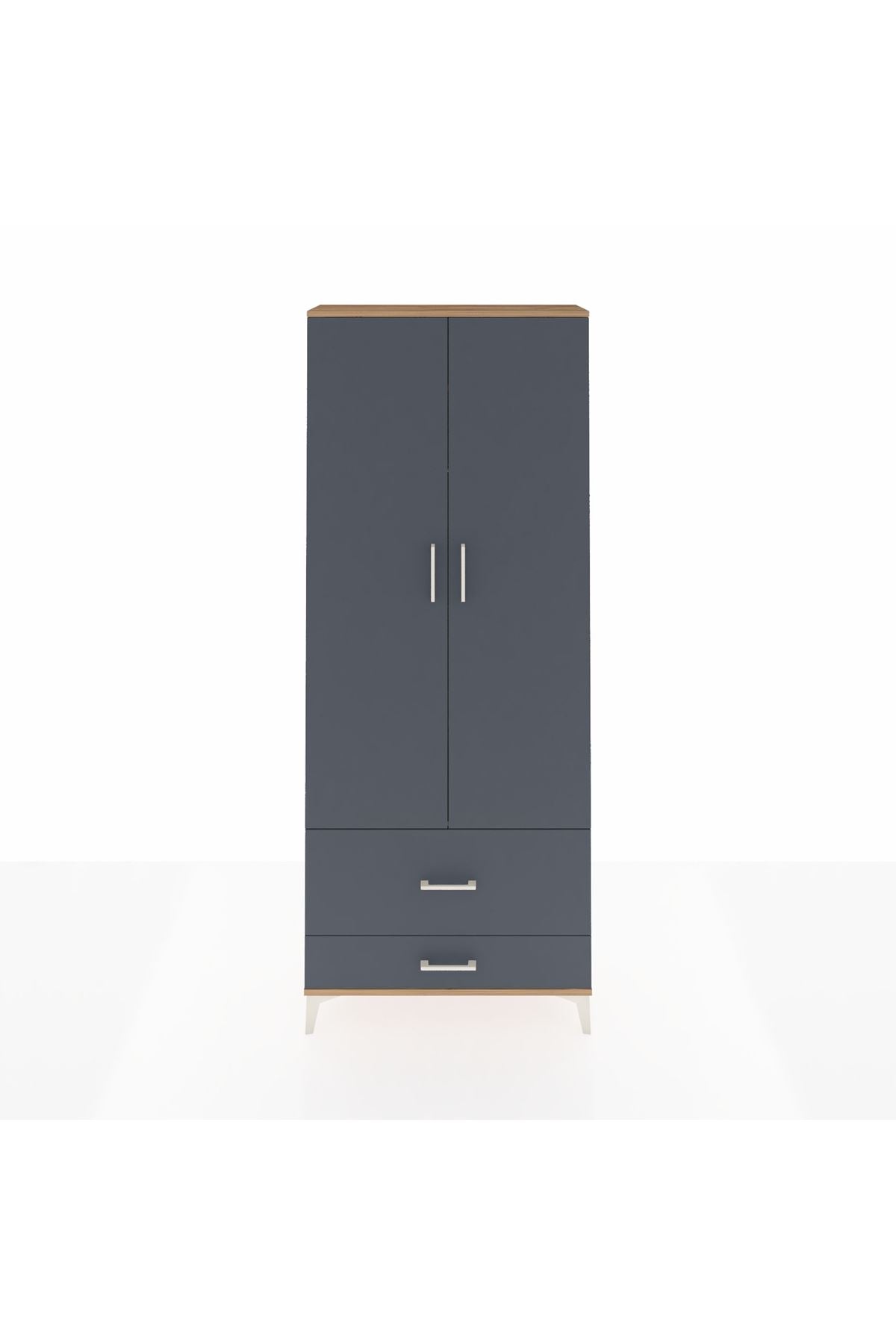 Arges Dolap 2 Raflı 2 Çekmeceli Tek Askılı 88x30x221 - S30M025V8A