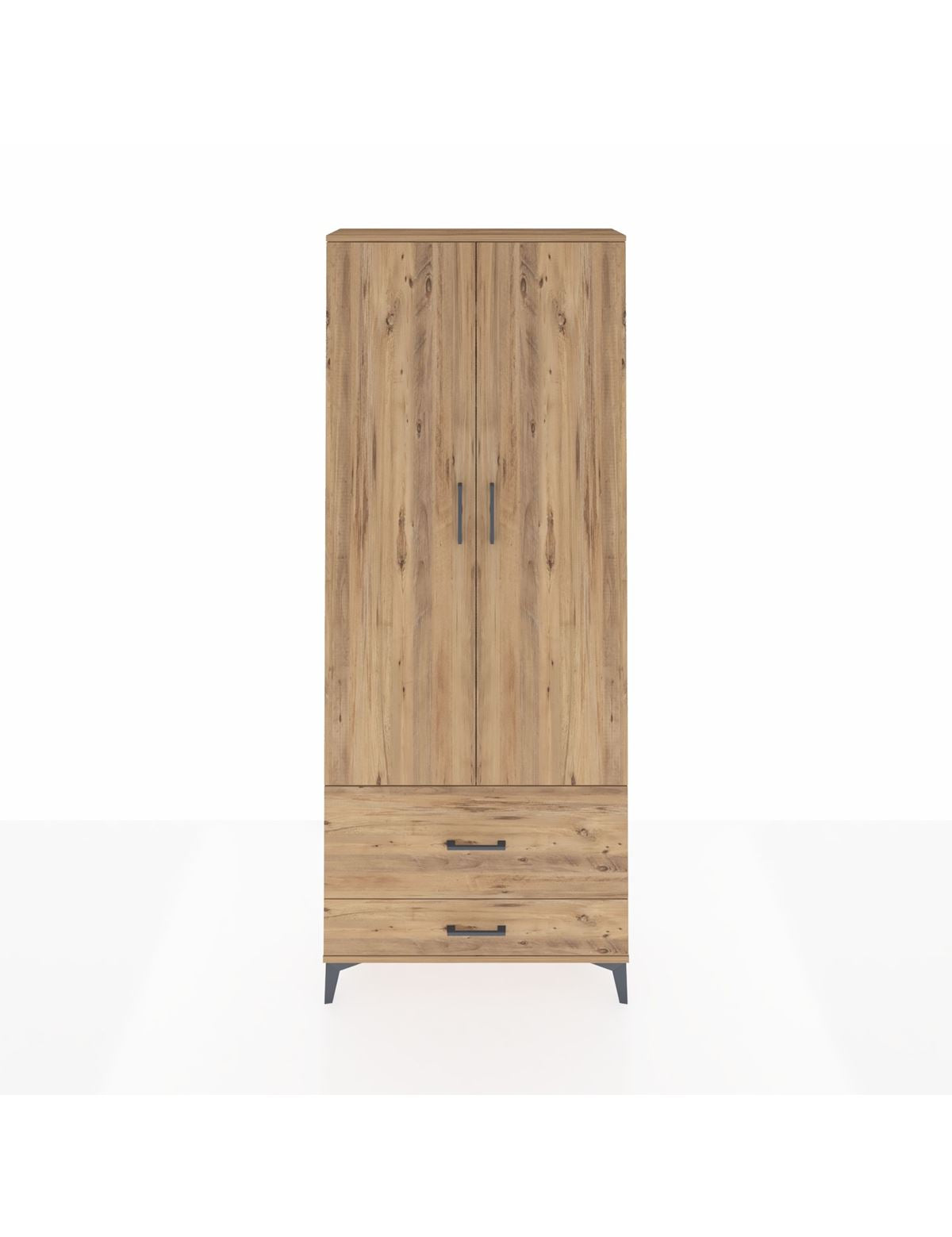 Arges Dolap 2 Raflı 2 Çekmeceli Tek Askılı 88x30x221 - S30M025V9A