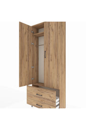 Arges Dolap 2 Raflı 2 Çekmeceli Tek Askılı 88x30x221 - S30M025V9A