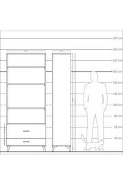 Arges Dolap 4 Raflı 2 Çekmeceli 88x30x221 - S30M027V9A