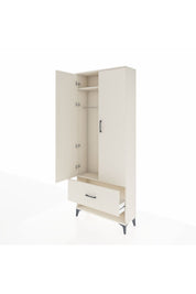 Arges Dolap 2 Raflı Tek Çekmeceli Tek Askılı 88x30x221 - S30M028V1A