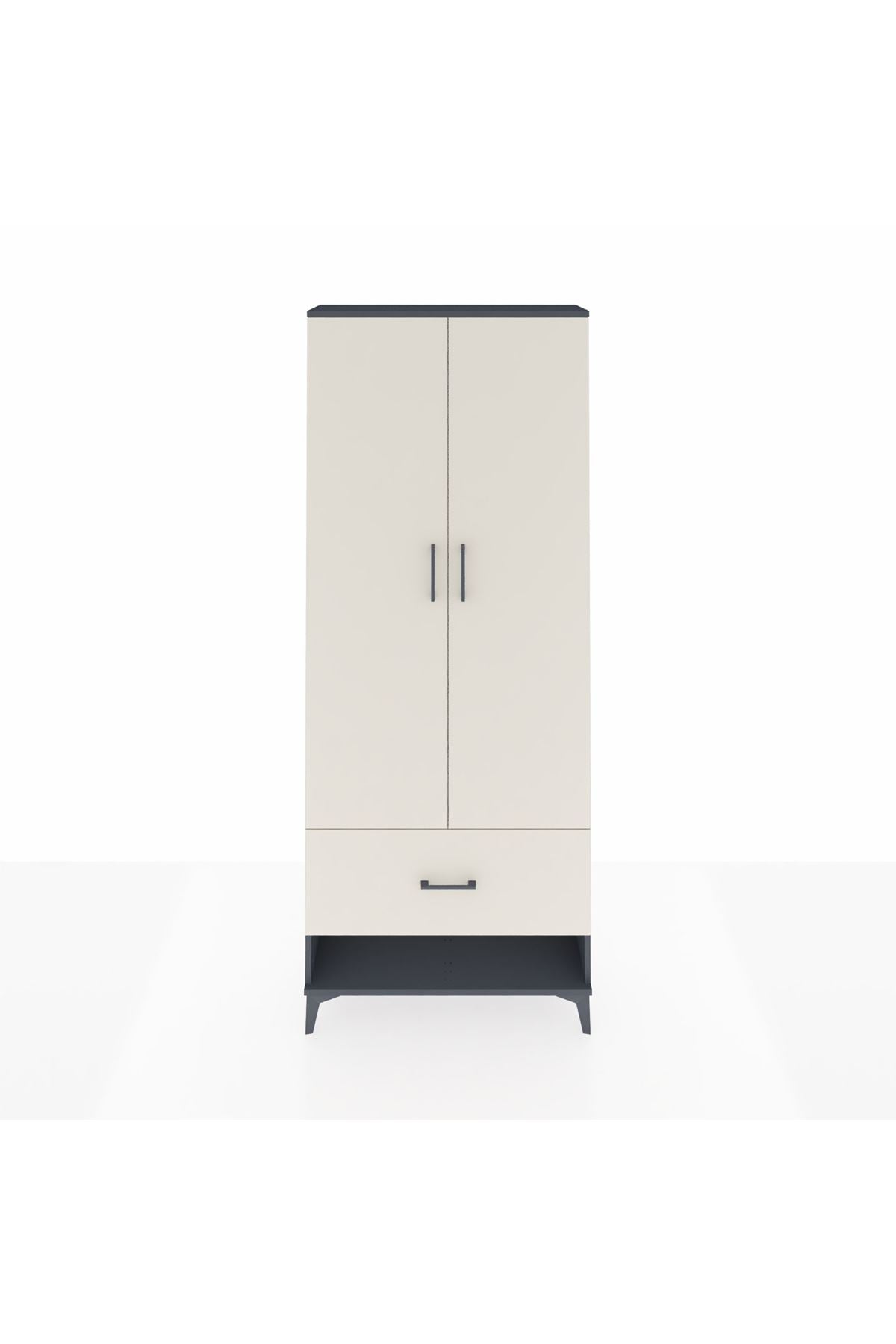 Arges Dolap 2 Raflı Tek Çekmeceli Tek Askılı 88x30x221 - S30M028V4A