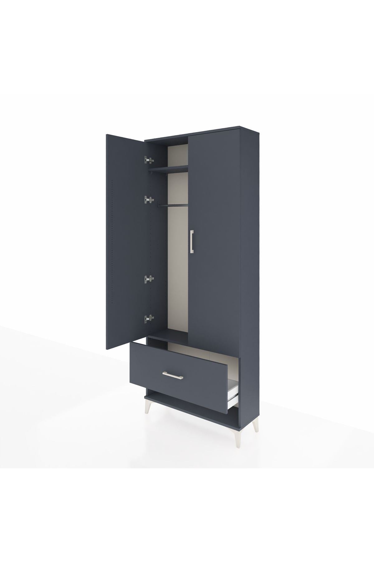 Arges Dolap 2 Raflı Tek Çekmeceli Tek Askılı 88x30x221 - S30M028V5A