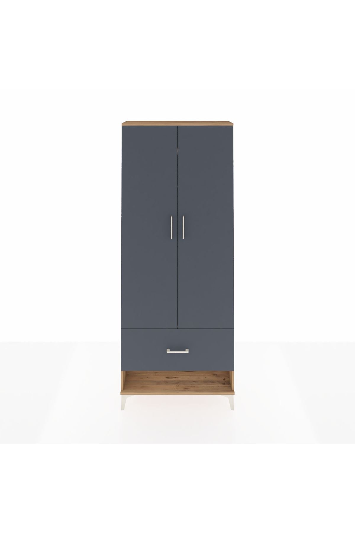 Arges Dolap 2 Raflı Tek Çekmeceli Tek Askılı 88x30x221 - S30M028V8A