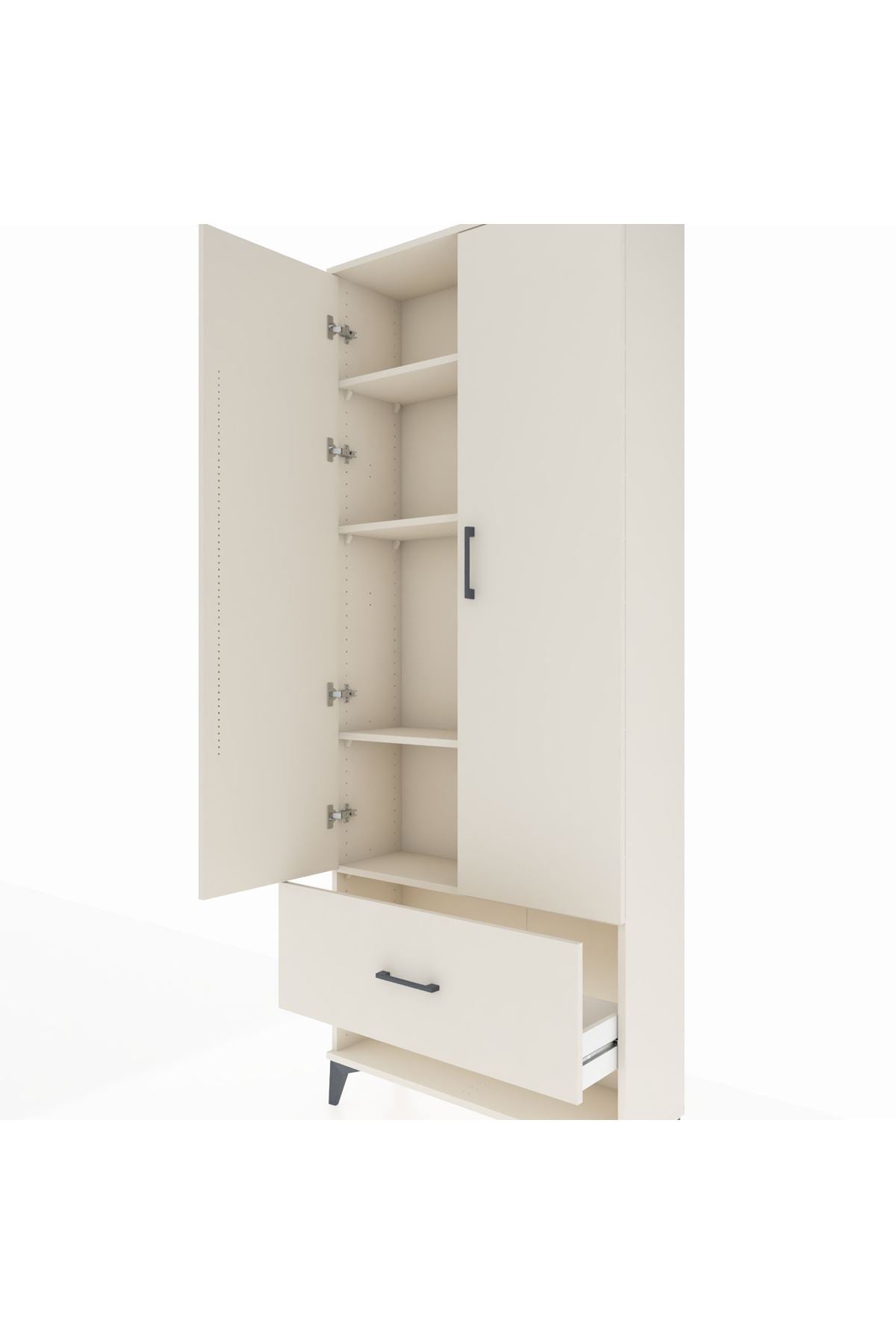 Arges Dolap 4 Raflı Tek Çekmeceli 2 Kapaklı 88x30x221 - S30M029V1A