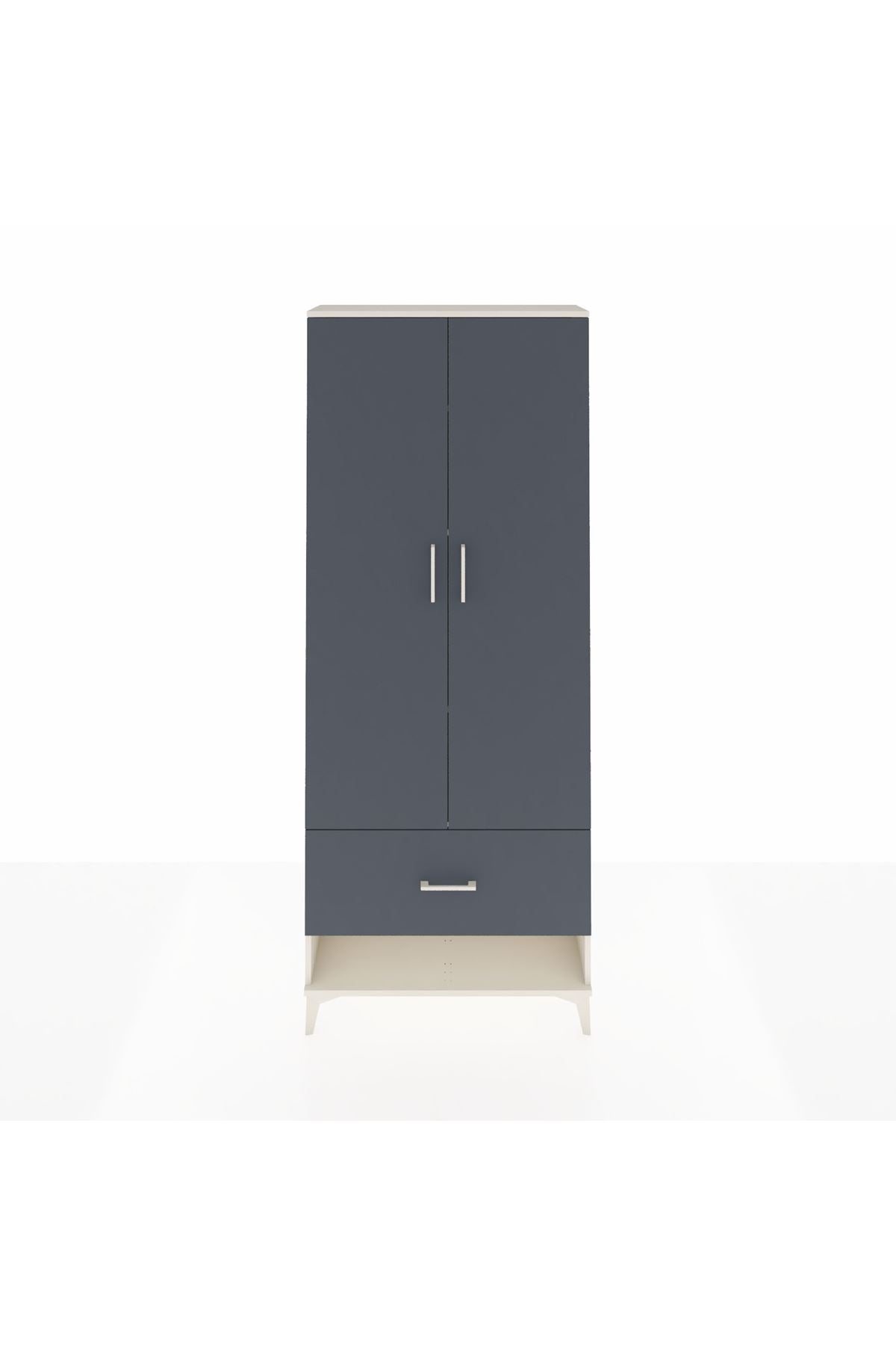 Arges Dolap 4 Raflı Tek Çekmeceli 2 Kapaklı 88x30x221 - S30M029V2A