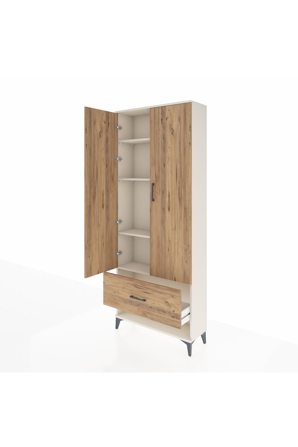 Arges Dolap 4 Raflı Tek Çekmeceli 2 Kapaklı 88x30x221 - S30M029V3A