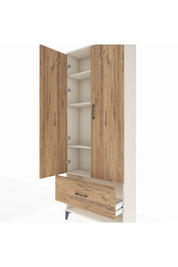 Arges Dolap 4 Raflı Tek Çekmeceli 2 Kapaklı 88x30x221 - S30M029V3A