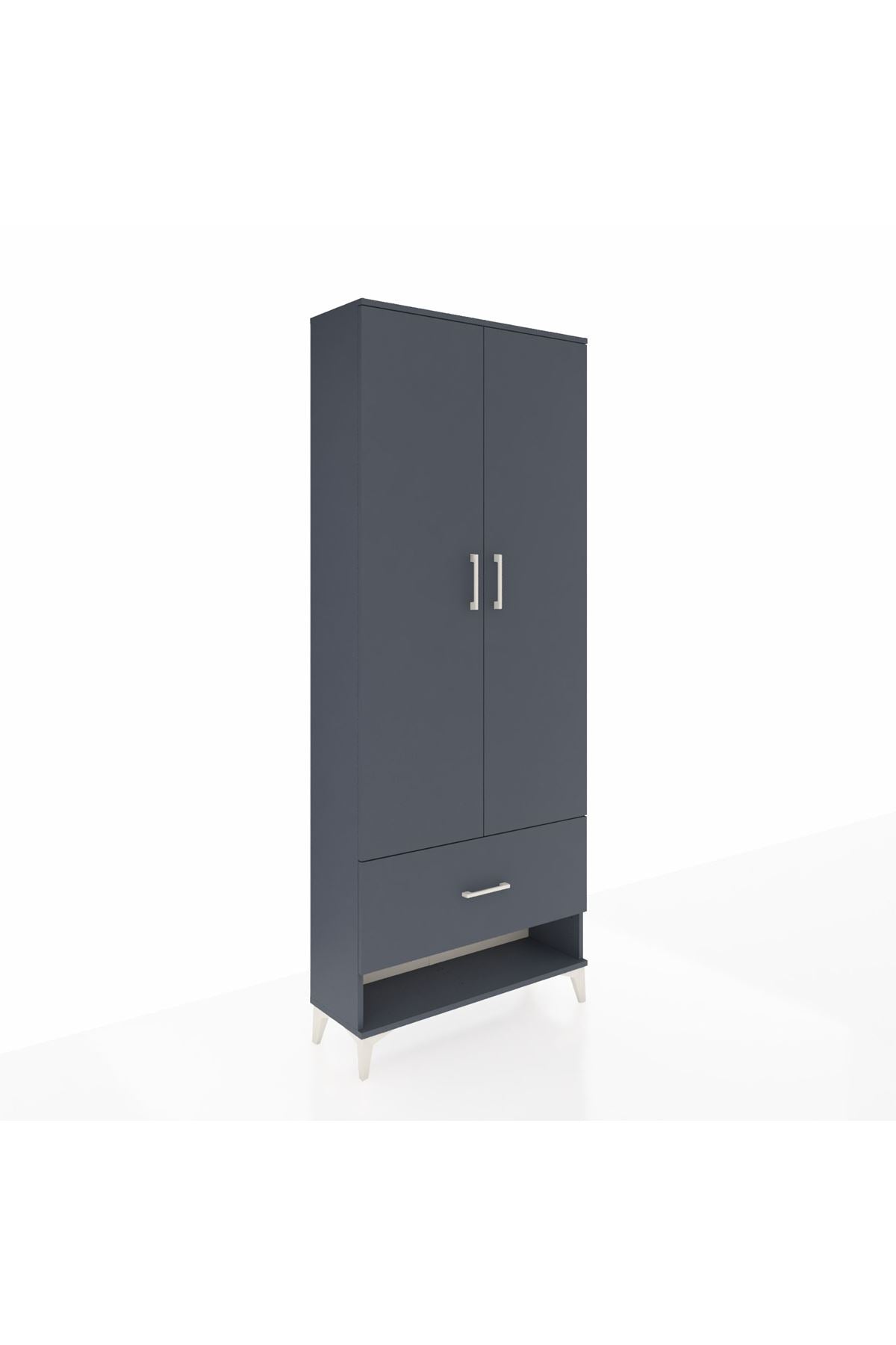 Arges Dolap 4 Raflı Tek Çekmeceli 2 Kapaklı 88x30x221 - S30M029V5A
