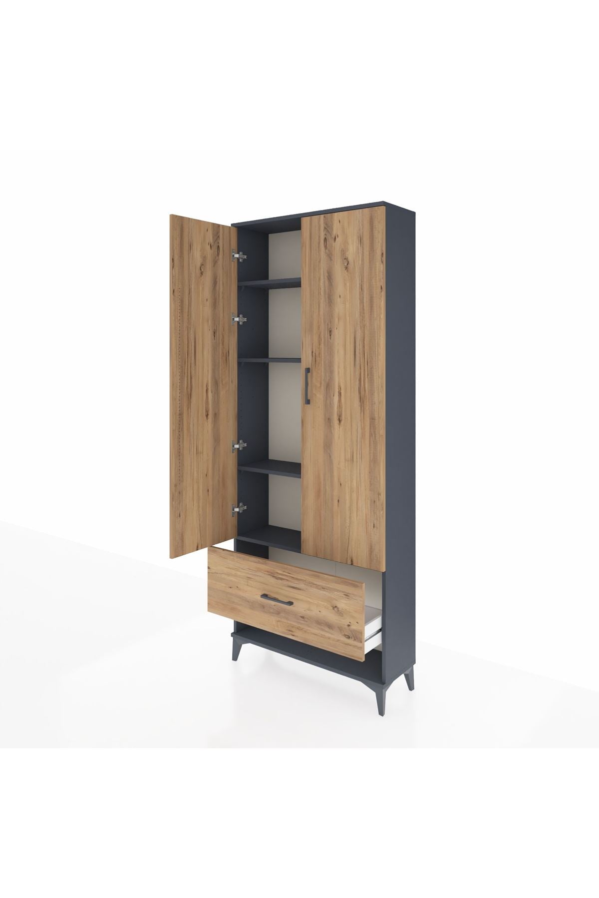 Arges Dolap 4 Raflı Tek Çekmeceli 2 Kapaklı 88x30x221 - S30M029V6A