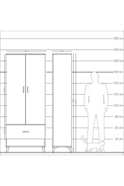 Arges Dolap 4 Raflı Tek Çekmeceli 2 Kapaklı 88x30x221 - S30M029V6A