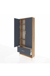 Arges Dolap 4 Raflı Tek Çekmeceli 2 Kapaklı 88x30x221 - S30M029V8A