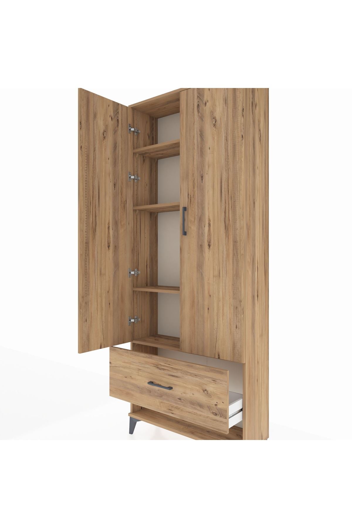 Arges Dolap 4 Raflı Tek Çekmeceli 2 Kapaklı 88x30x221 - S30M029V9A