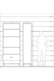 Arges Dolap 4 Raflı Tek Çekmeceli 88x30x221 - S30M030V8A