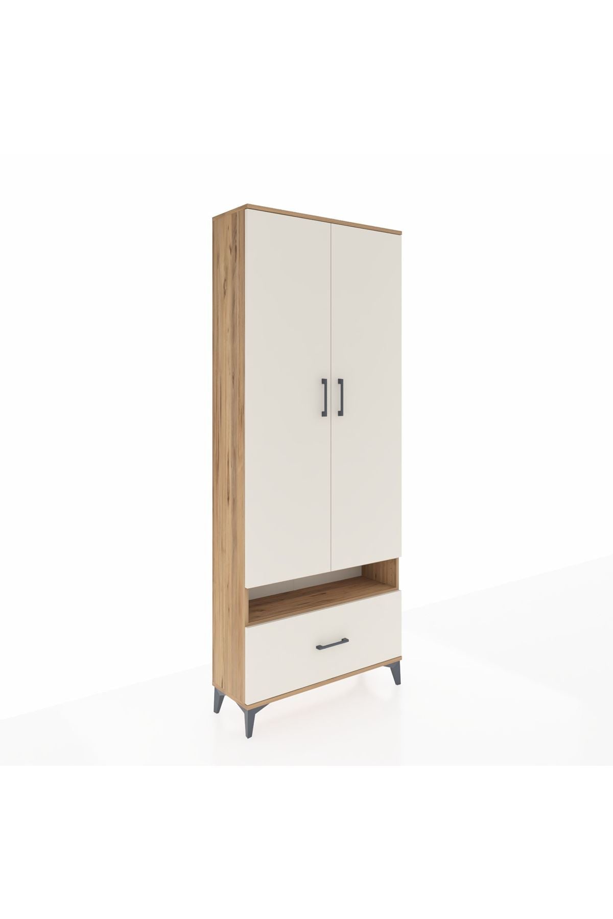 Arges Dolap 3 Raflı Tek Çekmeceli Tek Askılı 88x30x221 - S30M031V7A