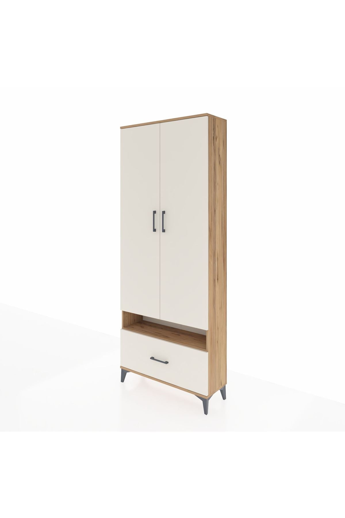 Arges Dolap 3 Raflı Tek Çekmeceli Tek Askılı 88x30x221 - S30M031V7A
