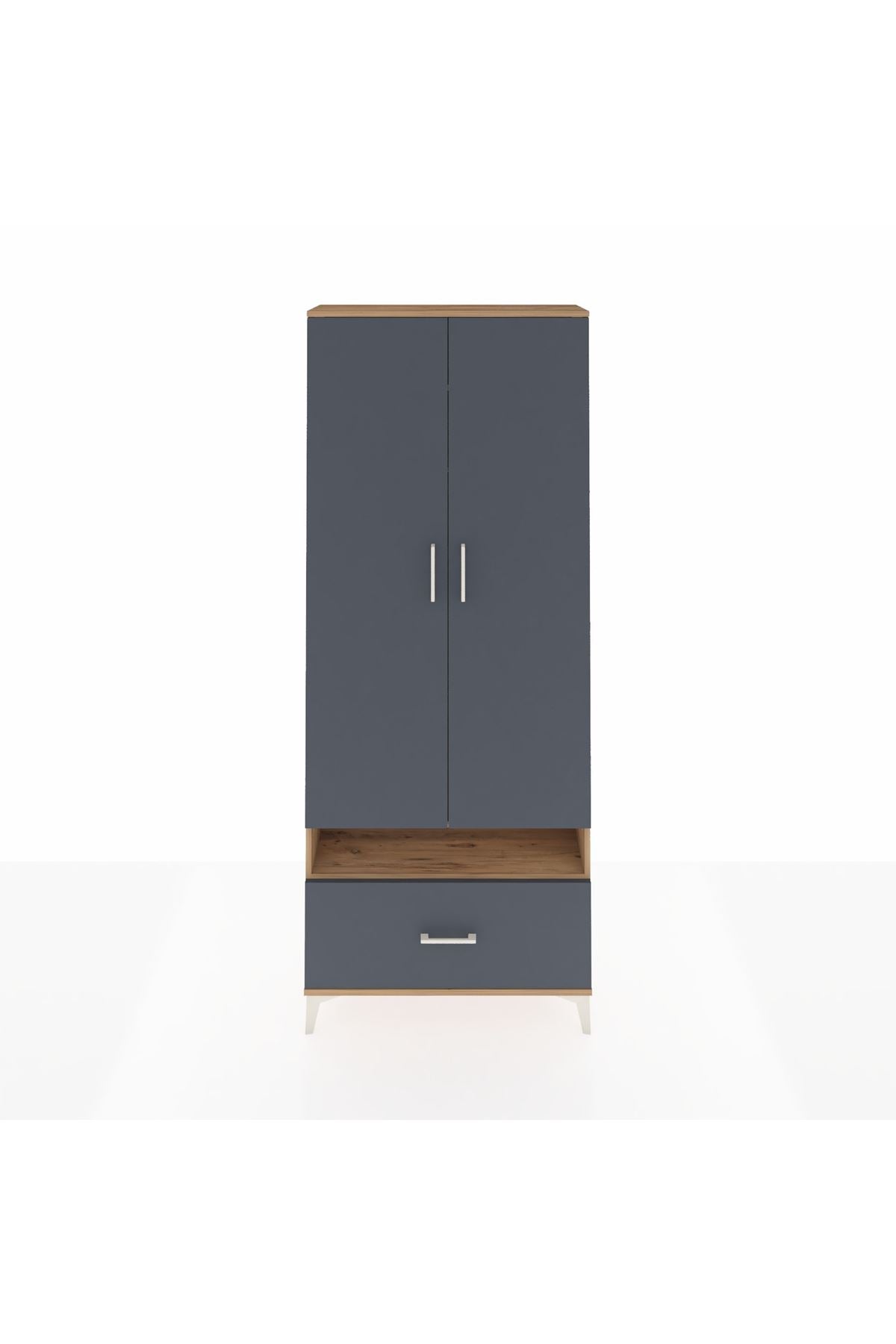 Arges Dolap 3 Raflı Tek Çekmeceli Tek Askılı 88x30x221 - S30M031V8A