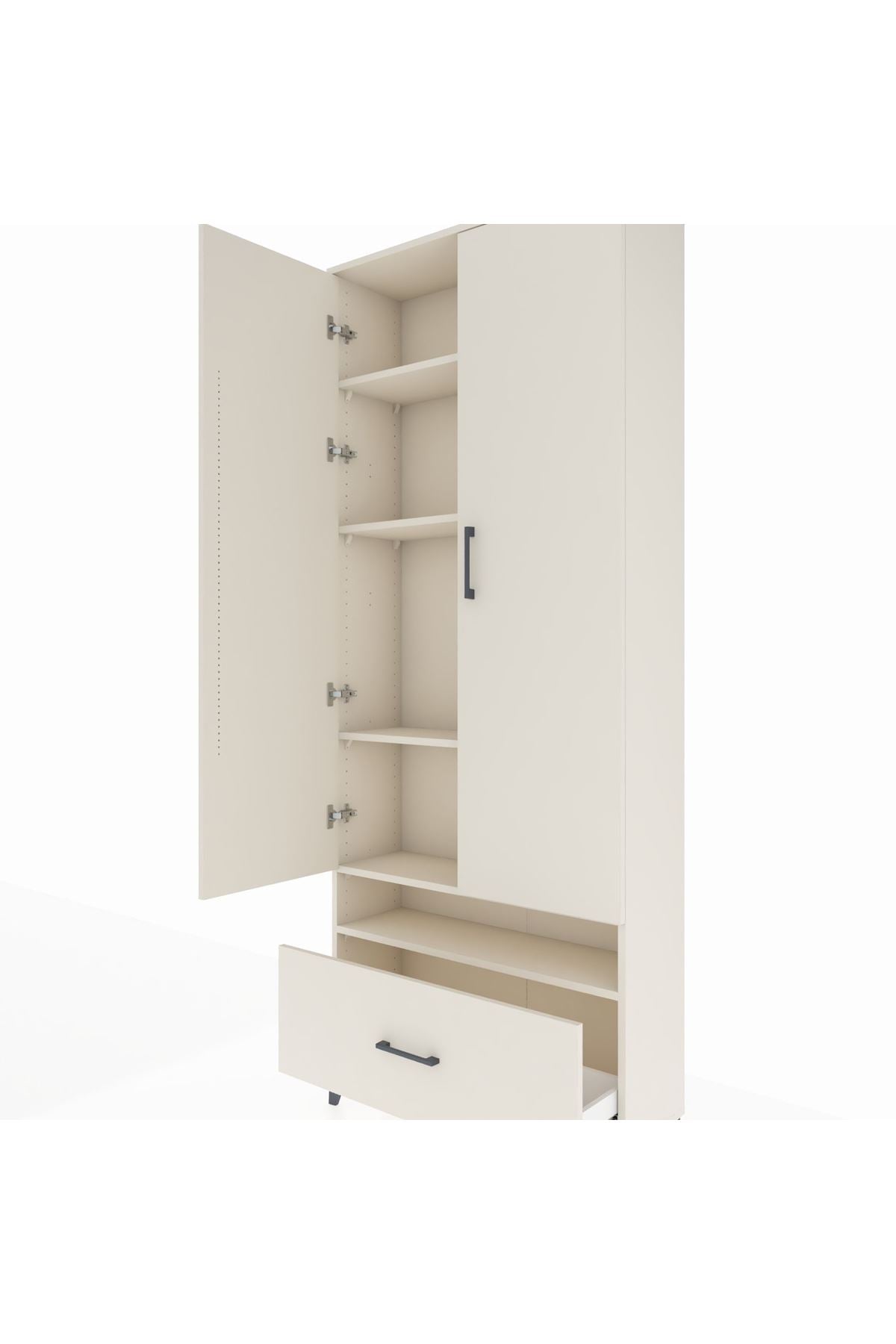 Arges Dolap 5 Raflı Tek Çekmeceli 2 Kapaklı 88x30x221 - S30M032V1A