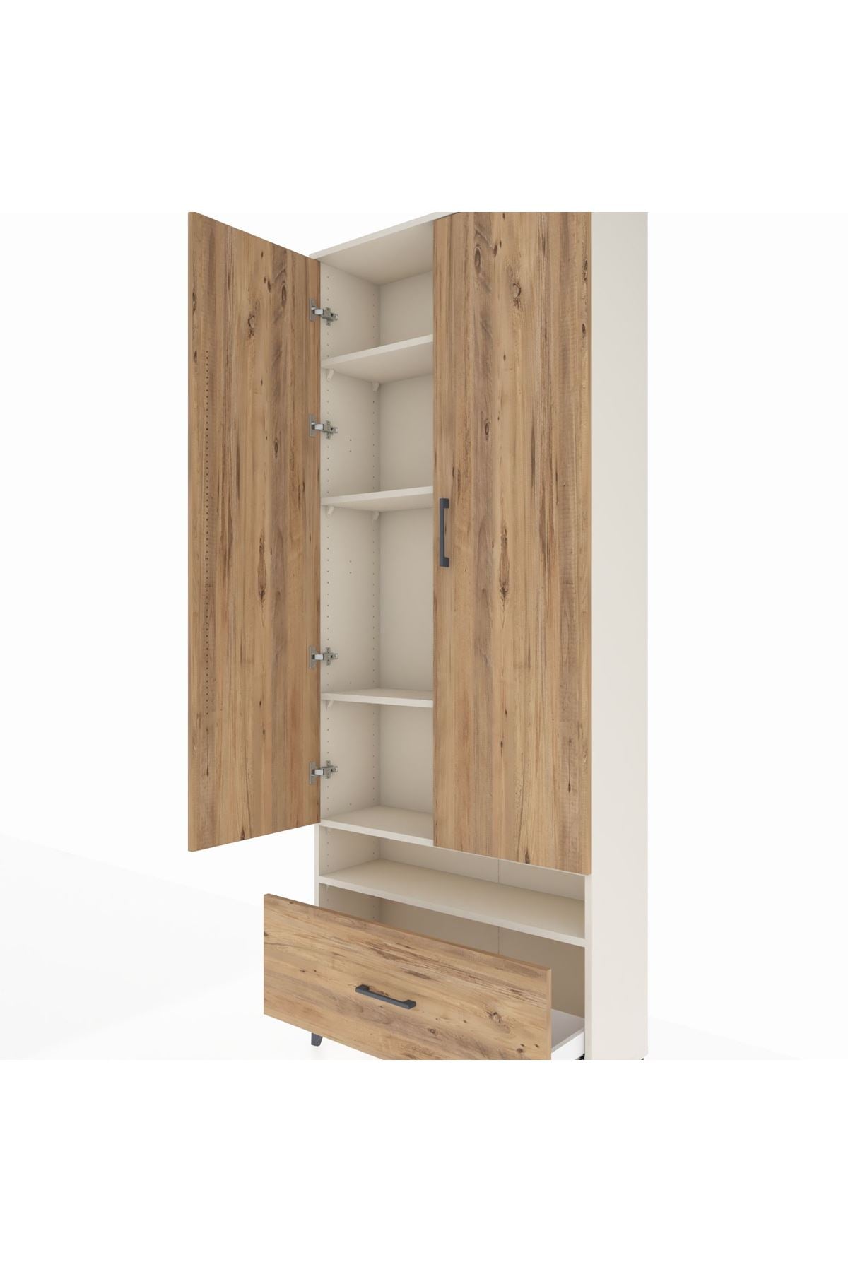 Arges Dolap 5 Raflı Tek Çekmeceli 2 Kapaklı 88x30x221 - S30M032V3A