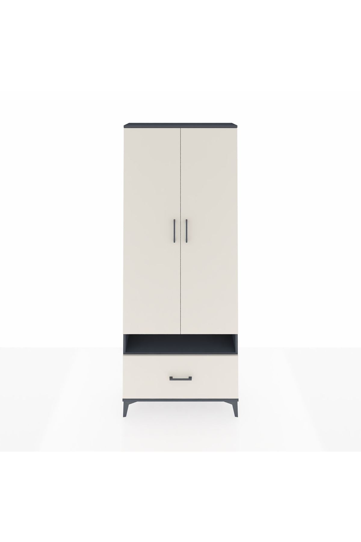Arges Dolap 5 Raflı Tek Çekmeceli 2 Kapaklı 88x30x221 - S30M032V4A