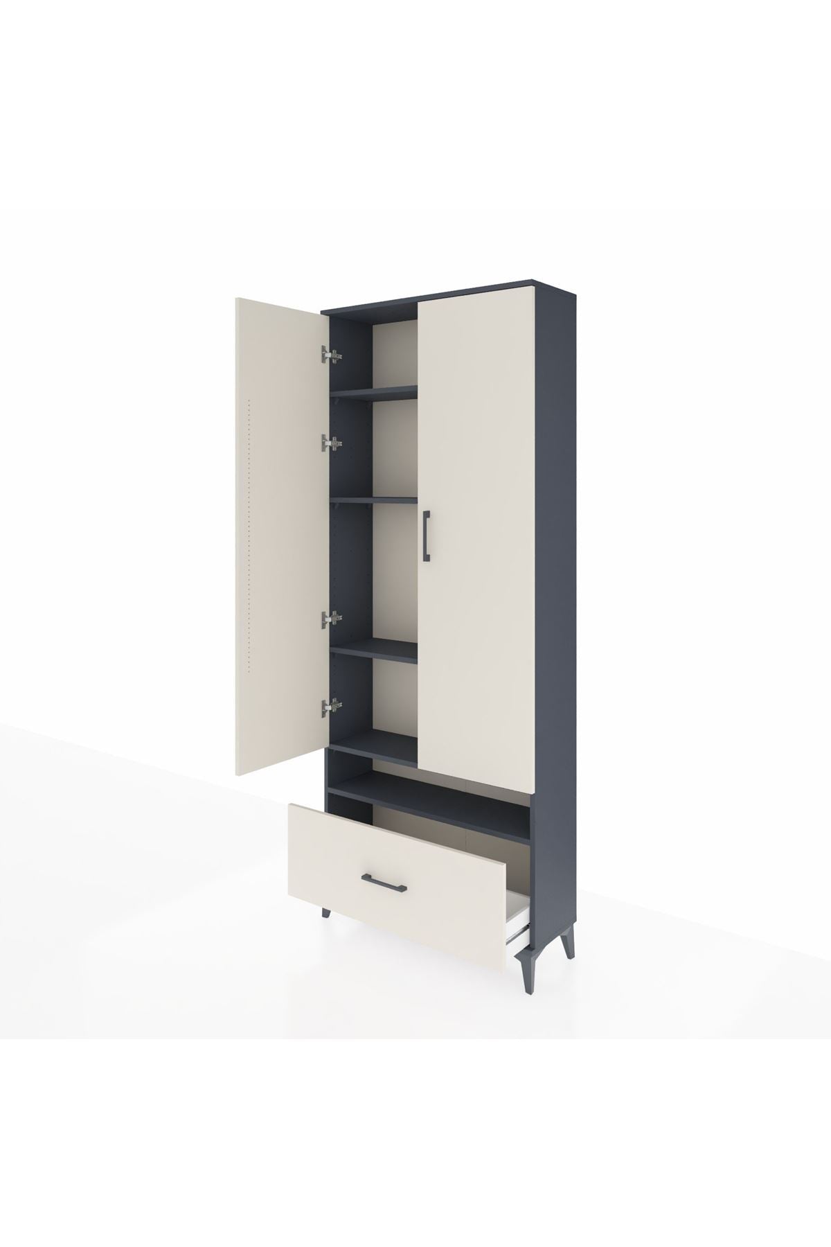Arges Dolap 5 Raflı Tek Çekmeceli 2 Kapaklı 88x30x221 - S30M032V4A