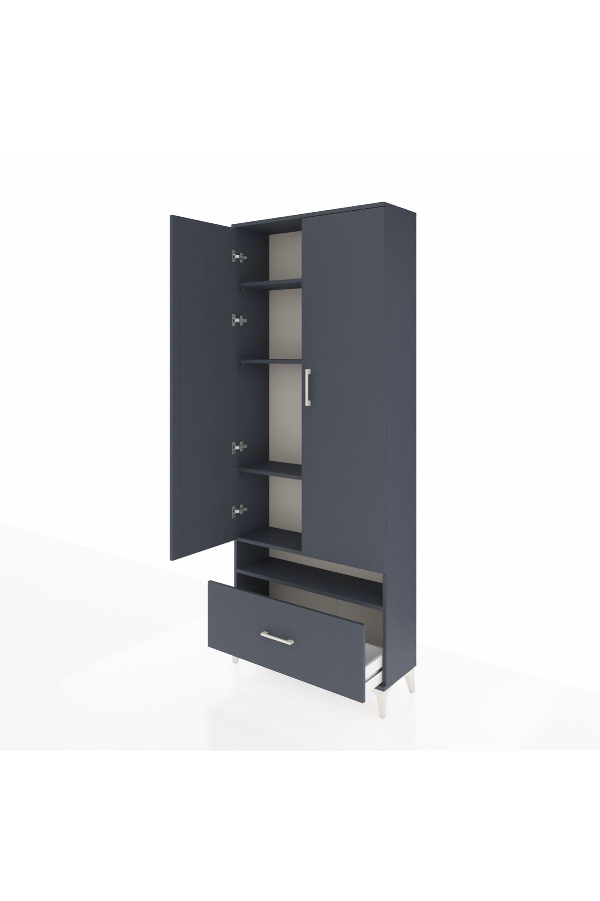 Arges Dolap 5 Raflı Tek Çekmeceli 2 Kapaklı 88x30x221 - S30M032V5A