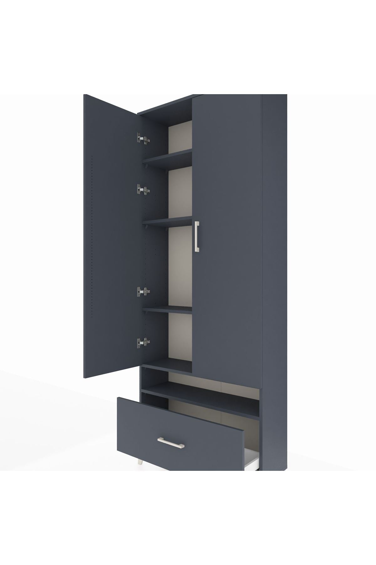 Arges Dolap 5 Raflı Tek Çekmeceli 2 Kapaklı 88x30x221 - S30M032V5A