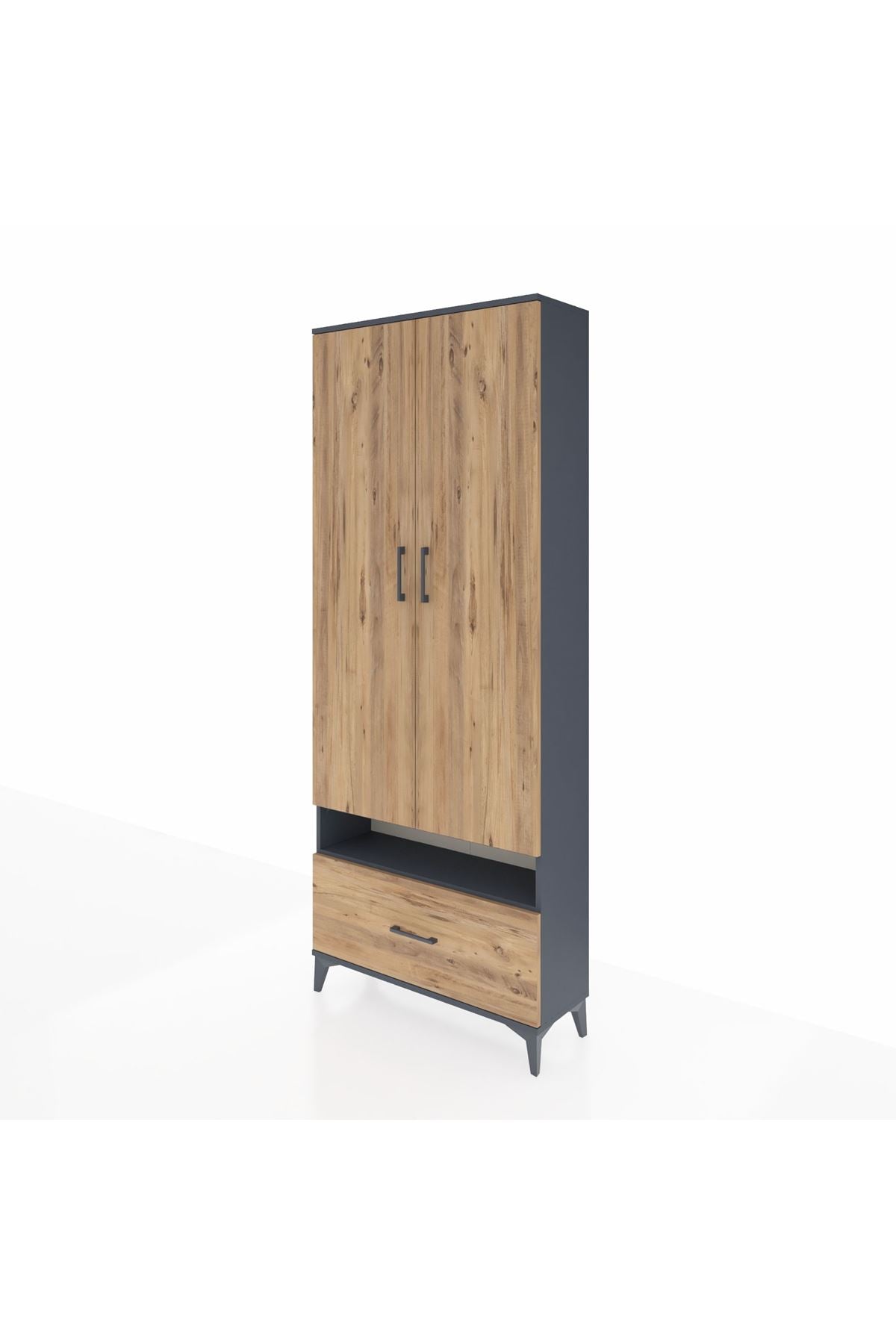 Arges Dolap 5 Raflı Tek Çekmeceli 2 Kapaklı 88x30x221 - S30M032V6A