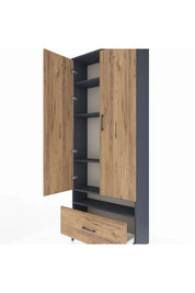 Arges Dolap 5 Raflı Tek Çekmeceli 2 Kapaklı 88x30x221 - S30M032V6A