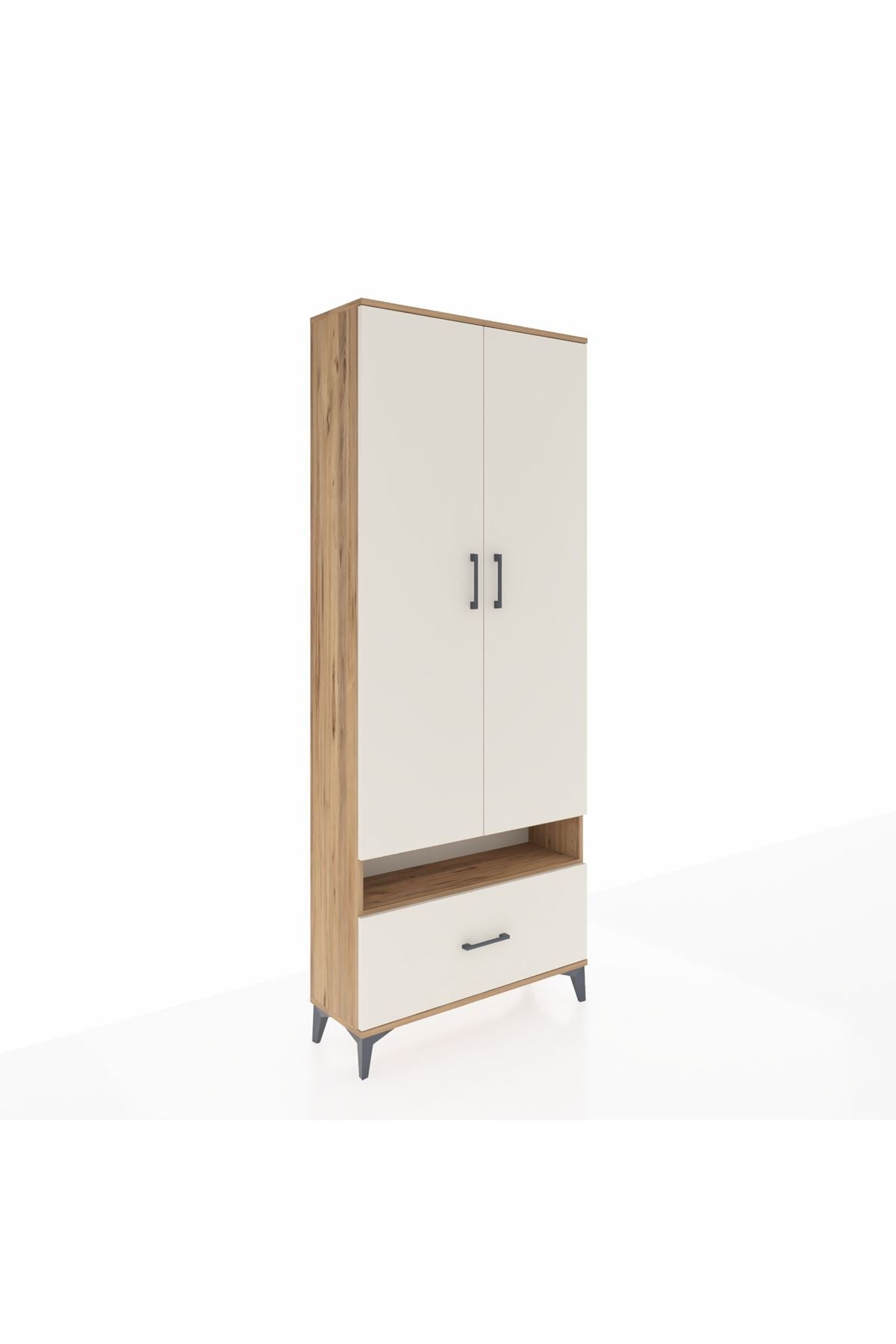 Arges Dolap 5 Raflı Tek Çekmeceli 2 Kapaklı 88x30x221 - S30M032V7A