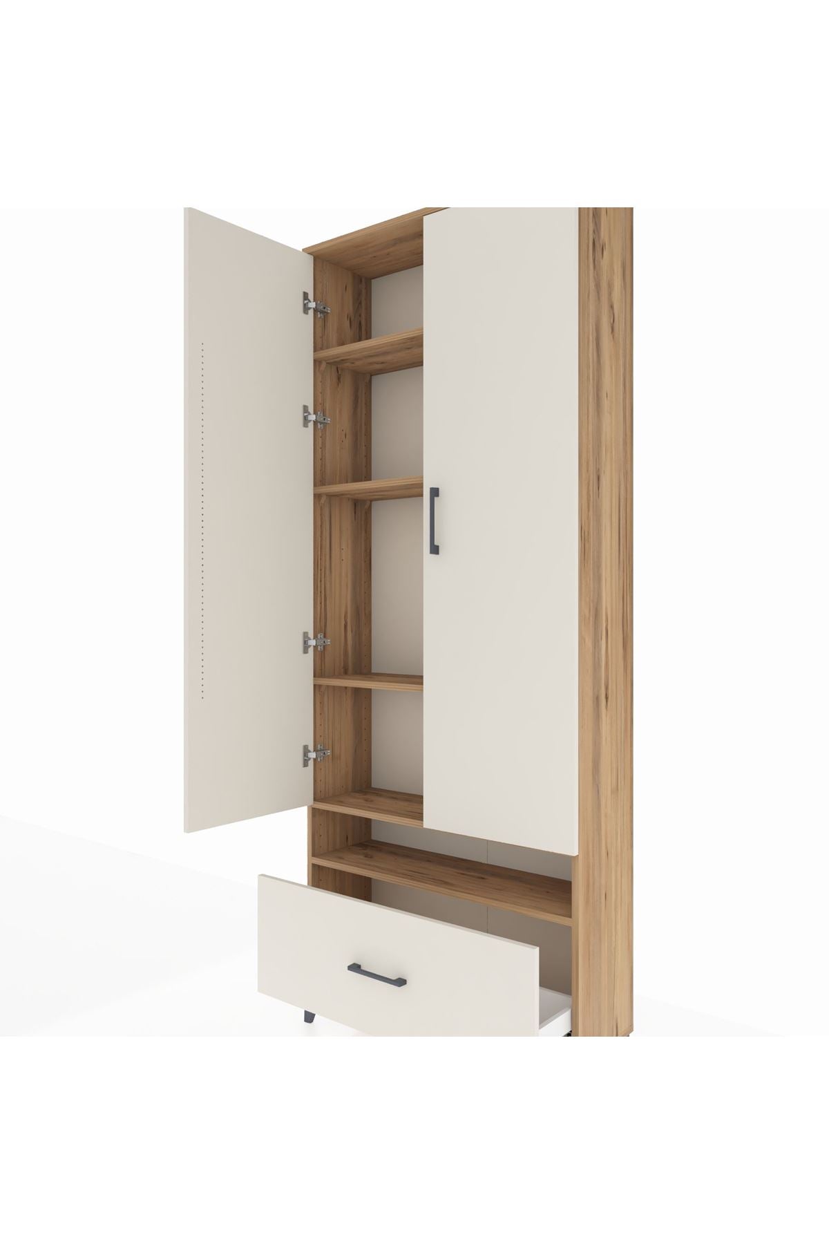 Arges Dolap 5 Raflı Tek Çekmeceli 2 Kapaklı 88x30x221 - S30M032V7A