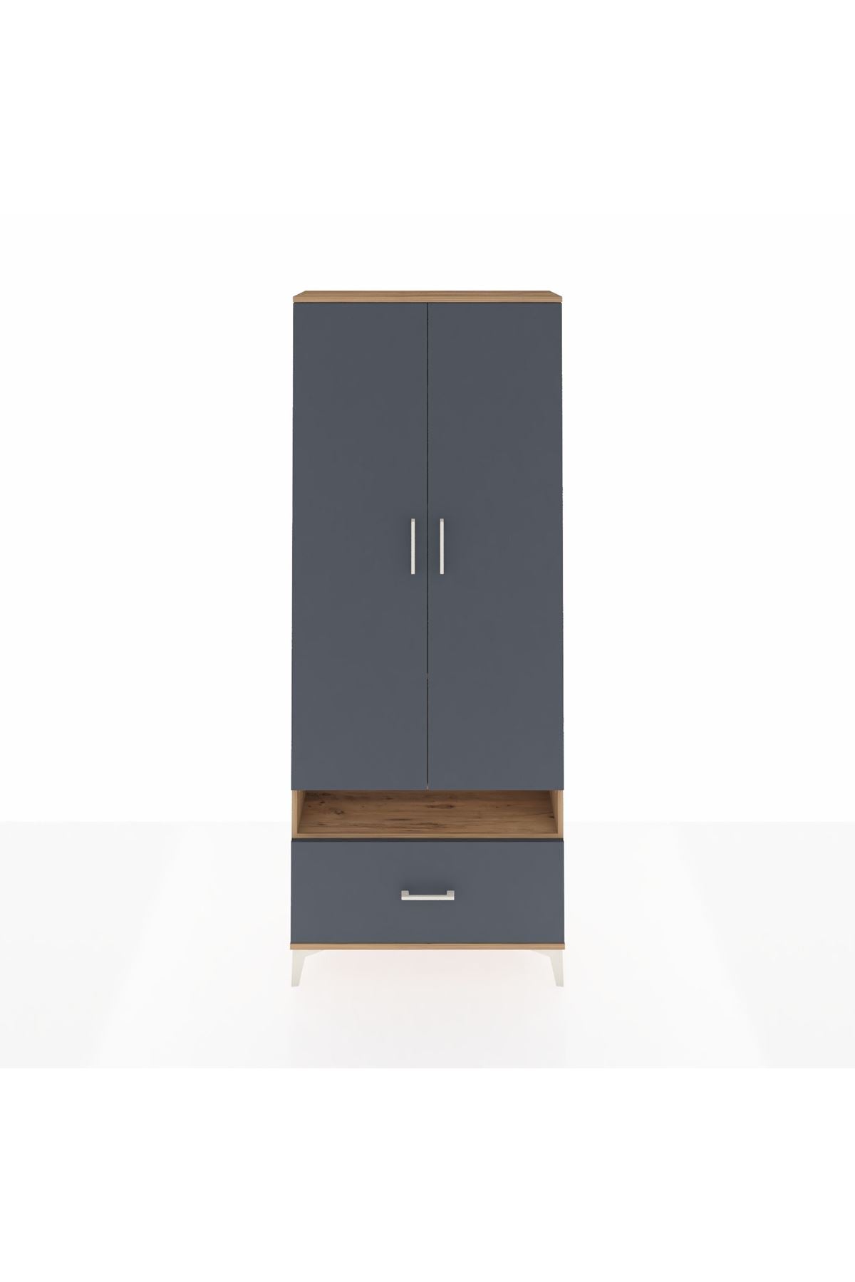 Arges Dolap 5 Raflı Tek Çekmeceli 2 Kapaklı 88x30x221 - S30M032V8A