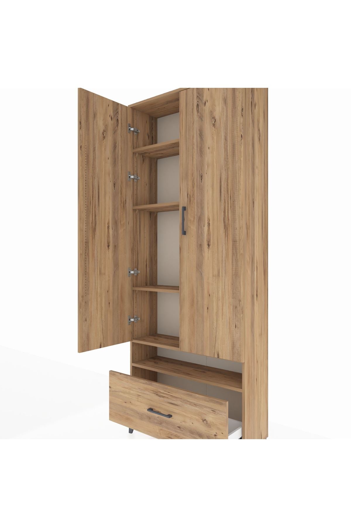 Arges Dolap 5 Raflı Tek Çekmeceli 2 Kapaklı 88x30x221 - S30M032V9A