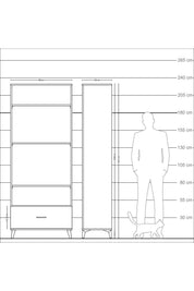 Arges Dolap 4 Raflı Tek Çekmeceli 88x30x221 - S30M033V8A