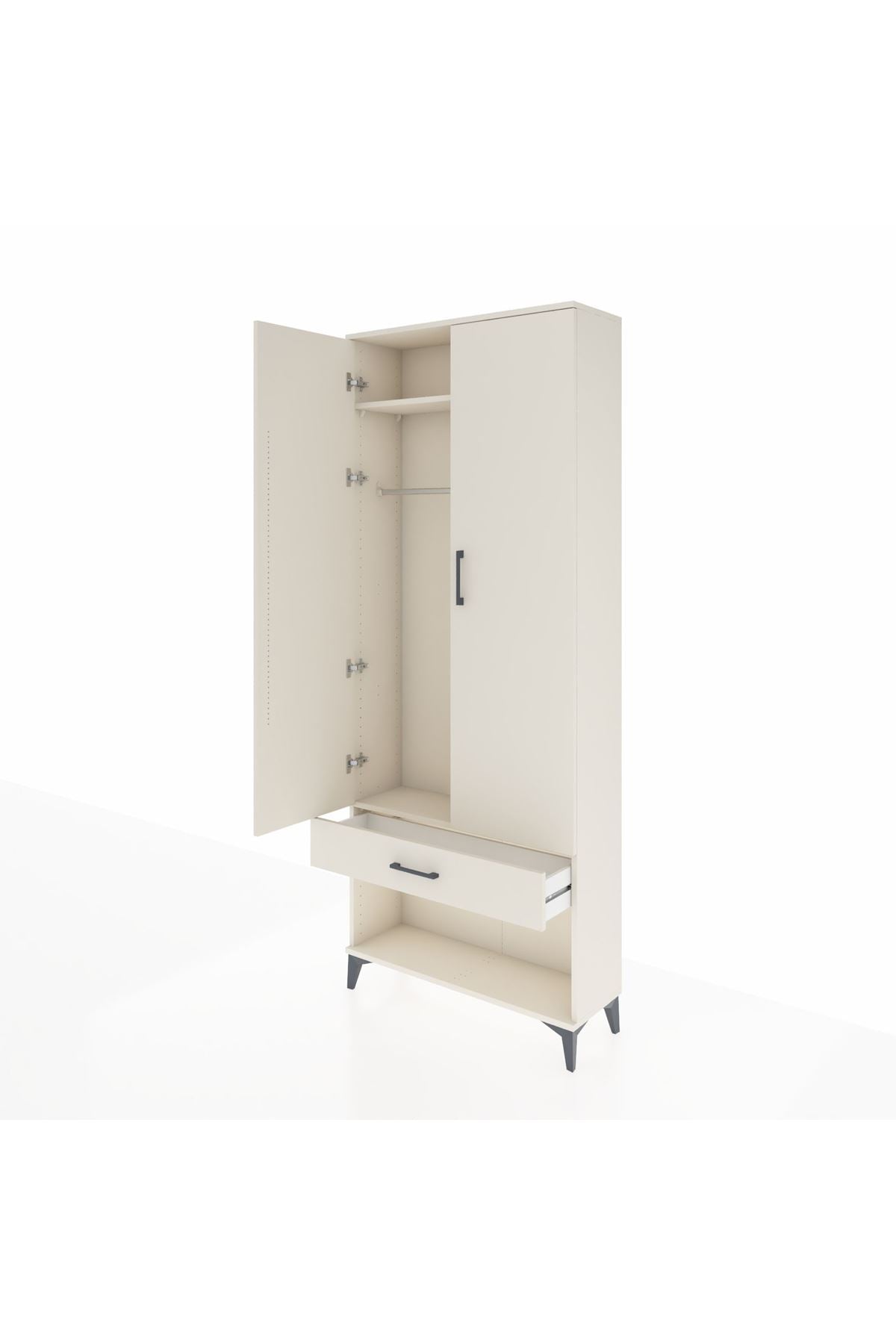 Arges Dolap 2 Raflı Tek Çekmeceli Tek Askılı 88x30x221 - S30M034V1A