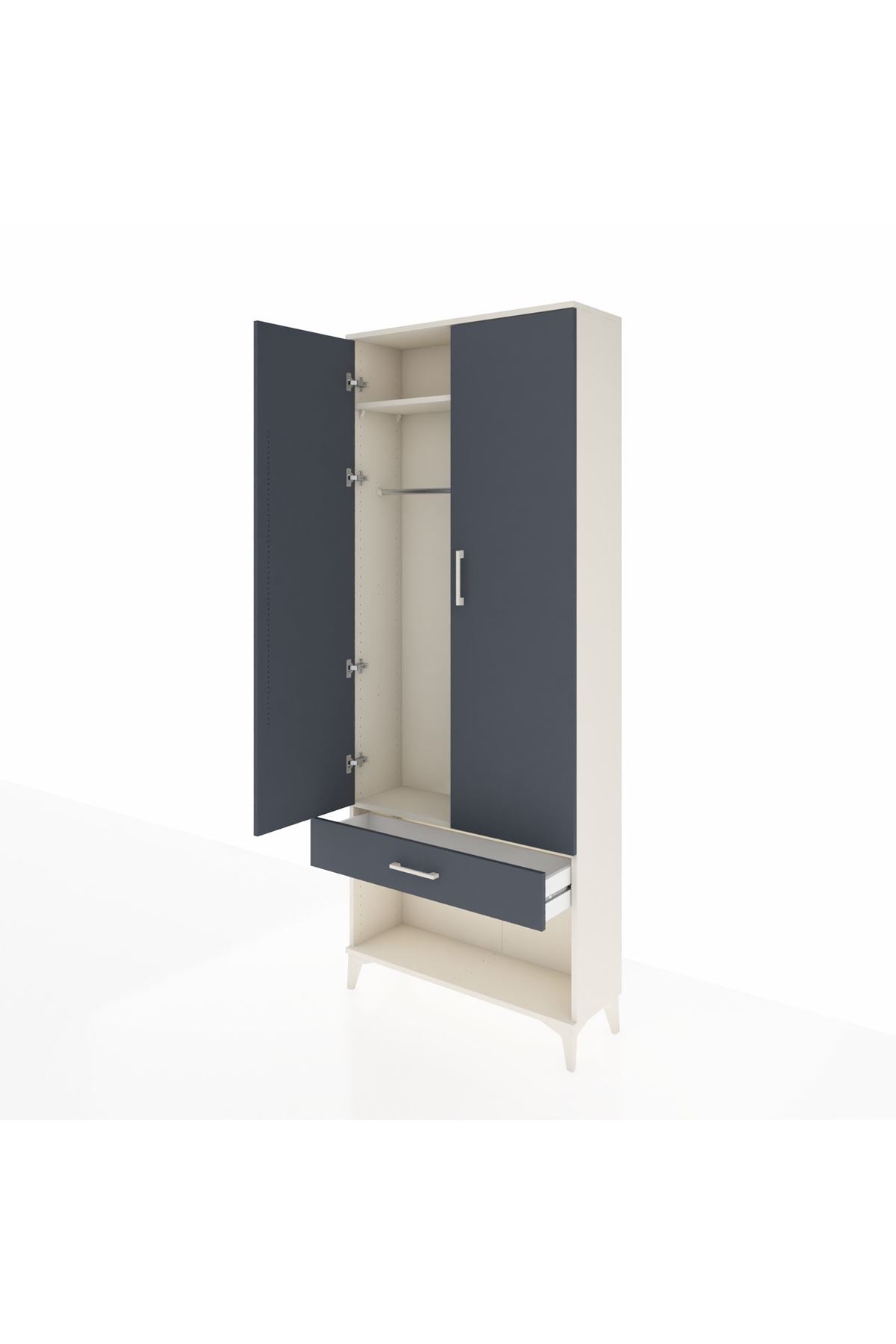 Arges Dolap 2 Raflı Tek Çekmeceli Tek Askılı 88x30x221 - S30M034V2A