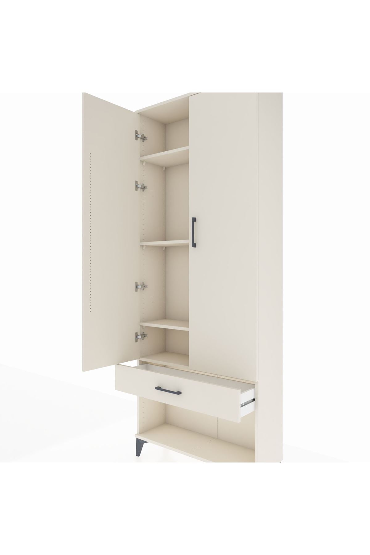 Arges Dolap 4 Raflı Tek Çekmeceli 2 Kapaklı 88x30x221 - S30M035V1A